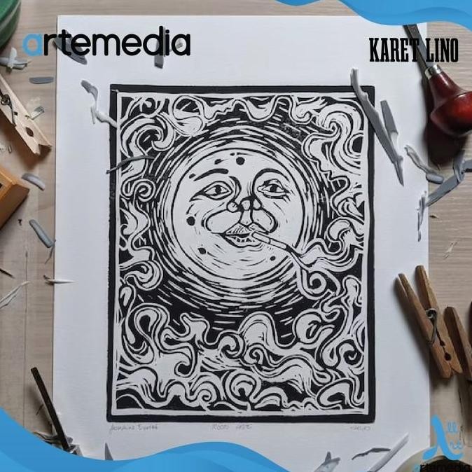 

NS Artemedia Linoleum Block Printing Surface Printmaking Karet Lino Cukil