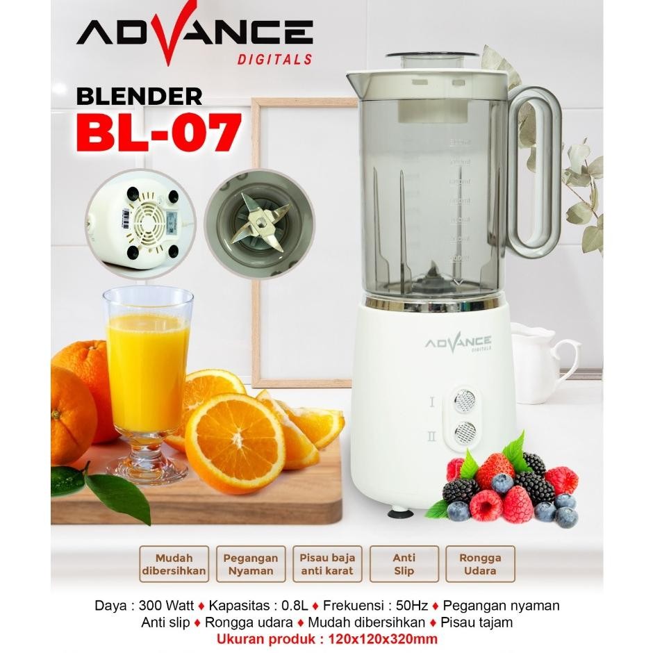 KUALITAS TERBAIK- Advance BL-07 Blender 0,8 Liter Multifungsi untuk Jus Buah dan Blender Bumbu Garan