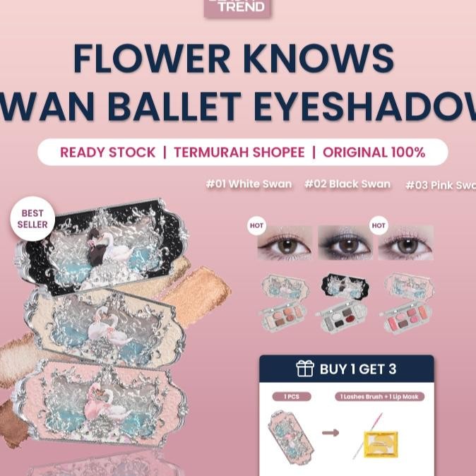 Bpom Flower Knows Swan Ballet Eyeshadow Palette Flower Knows Eyeshadow Flower Knows Lip