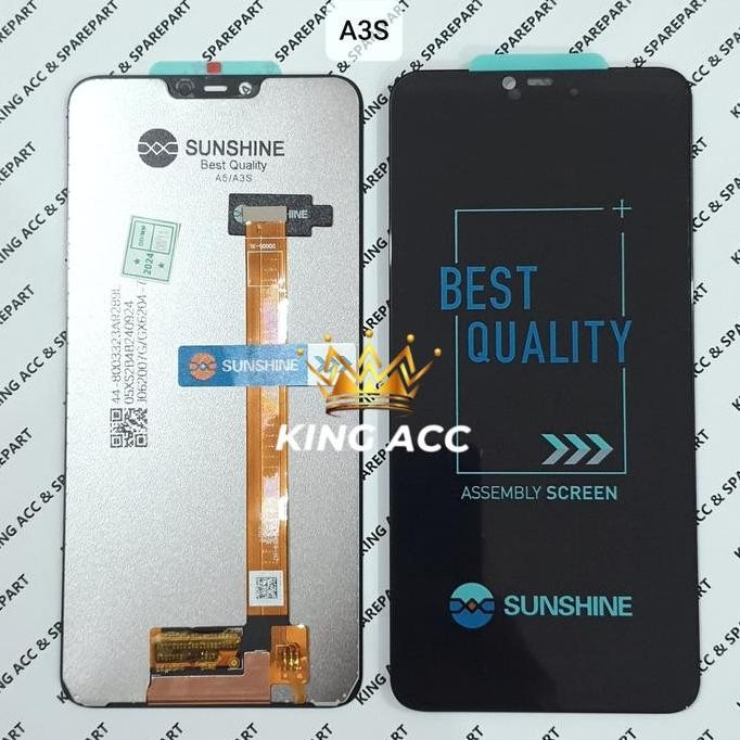 NEW SUNSHINE LCD TOUCHSCREEN OPPO A3S / A5 / REALME 2 / REALME C1 / A12E BLACK ORIGINAL SUNSHINE MUR