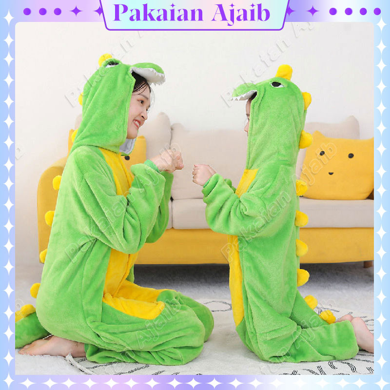 Pakaian Ajaib Baju Kostum Onesie Dino Baju Karakter Kostum Onesie Dewasa Kostum Dinosaurus Flanel