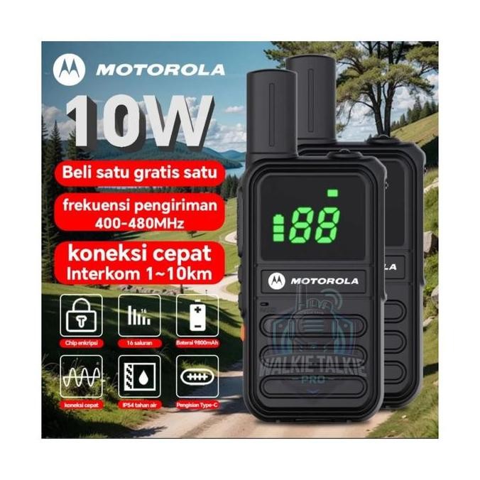 Promo Beli 1 Gratis 1 Dapat 2 Unit HT Motorola T82 Type-C Charger 10Watt Waterproof Tahan Air Handy 
