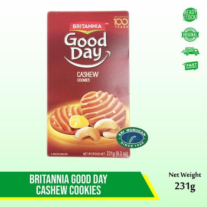 

Britania Good Day Cashew Cookies 231gr - Kue Mede Renyah Gurih Stok Terbatas