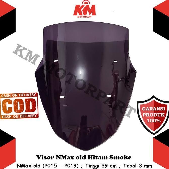 Visor Windshield Yamaha Nmax Old Pendek 2015-2019 Variasi Hitam Bening Stok Terbatas