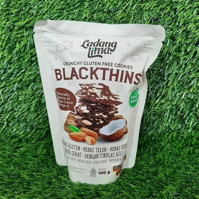 

Blackthins Cookies Gluten Free 100gr - Snack Ladang Lima Stok Terbatas