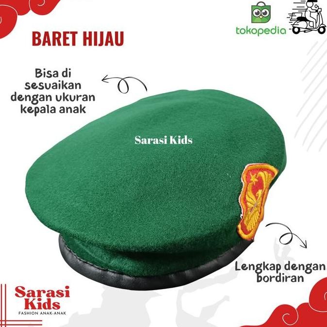 Topi Baret Anak Topi Tentara Anak Topi Tni Topi Profesi Anak Barehijau