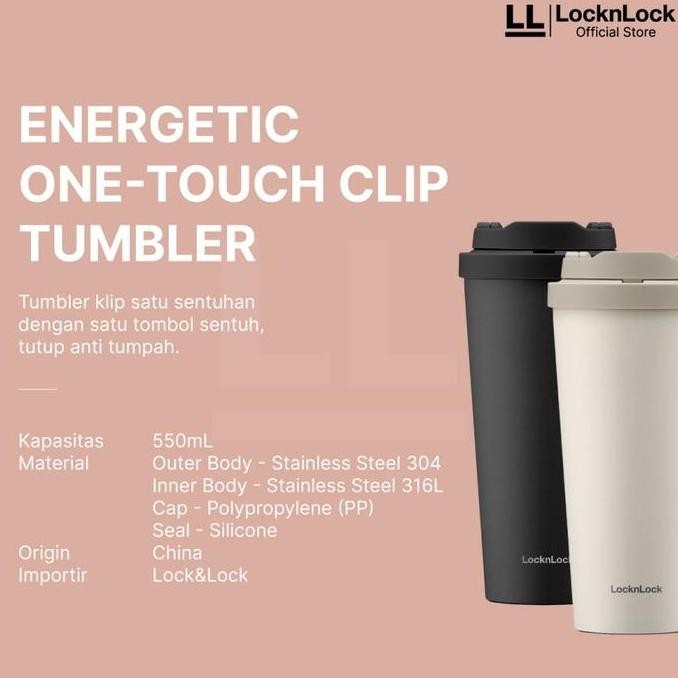 Lock N Lock Lhc3249 - One Touch Clip Tumbler 550Ml