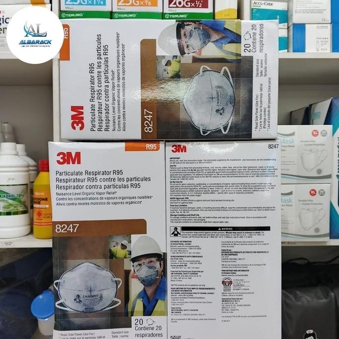 Masker 3M R95 8247 Carbon Original 100% Co