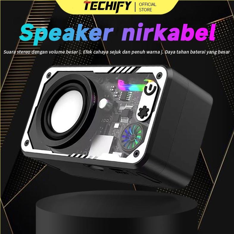 DISKON Speaker Bluetooth Cyberpunk Bluetooth Speaker Double Subwoofer Music Speaker Salon Bluetooth 