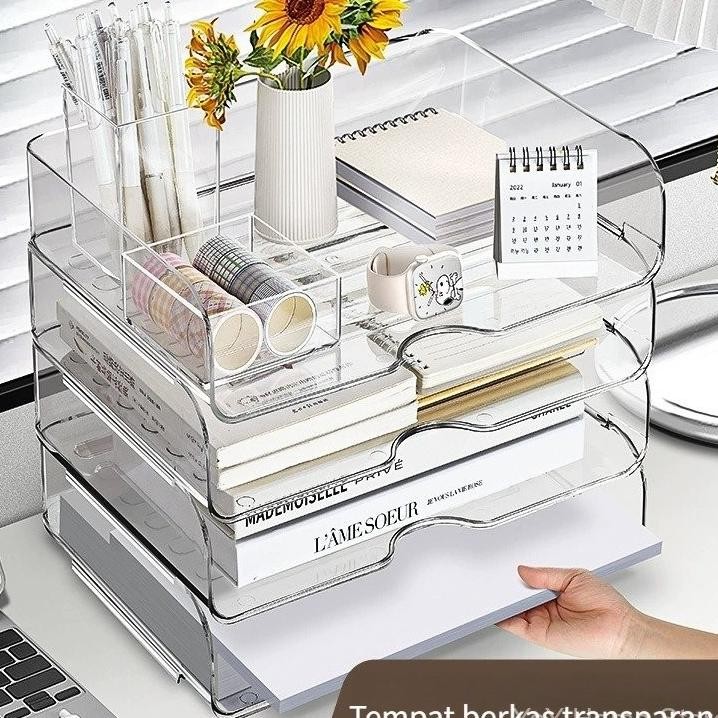 

Rak Dokumen Rk Kertas Stationary Rak Susun Rak Meja Staable Storage Organizer 2 Tumpuk Tempat Dokumen Kertas Buku Alat Tulis Multifungsi Serbaguna