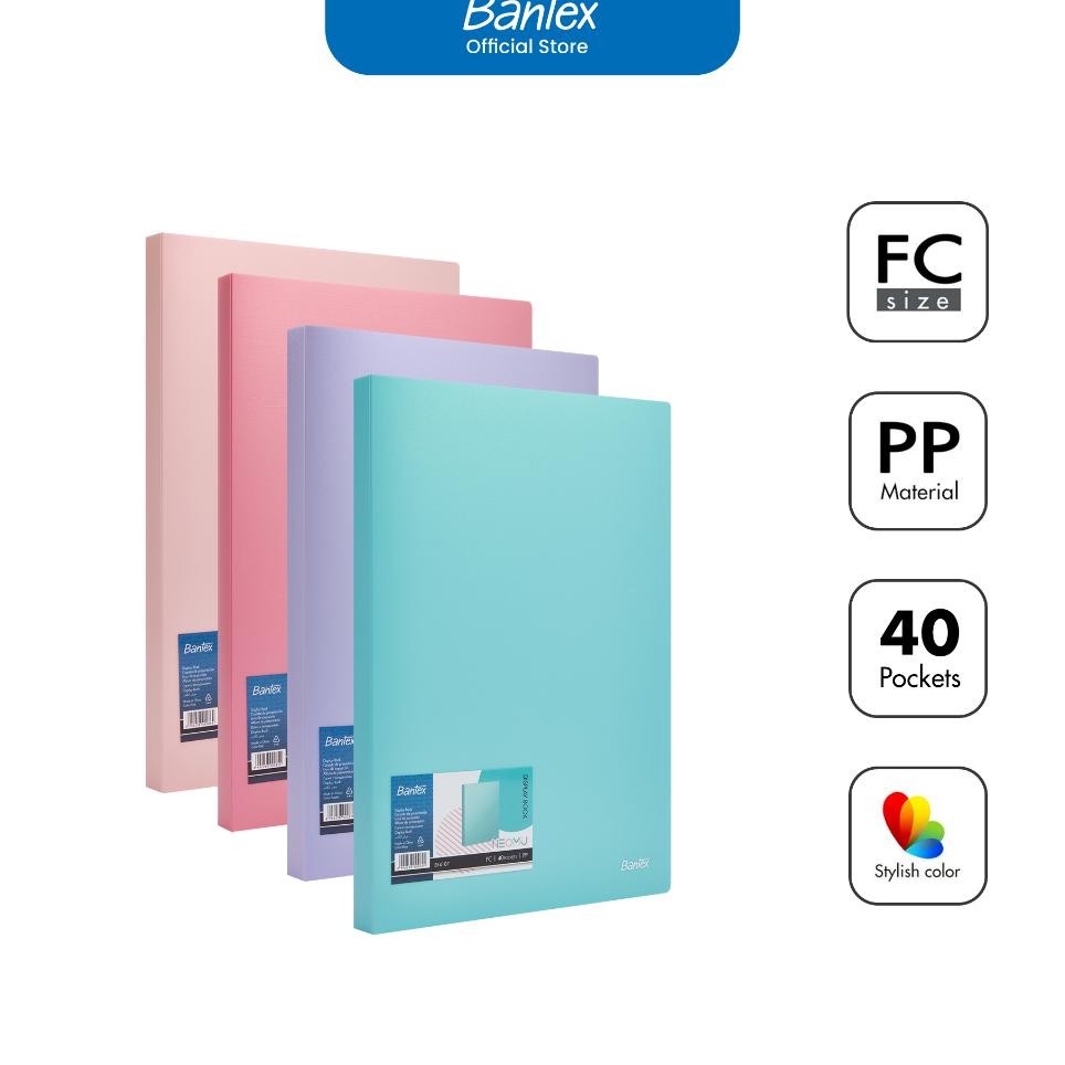 

Bantex Clear Holder Display Book 40 Poet Bahan Pp Antistatic Warna Pastel Bf4107