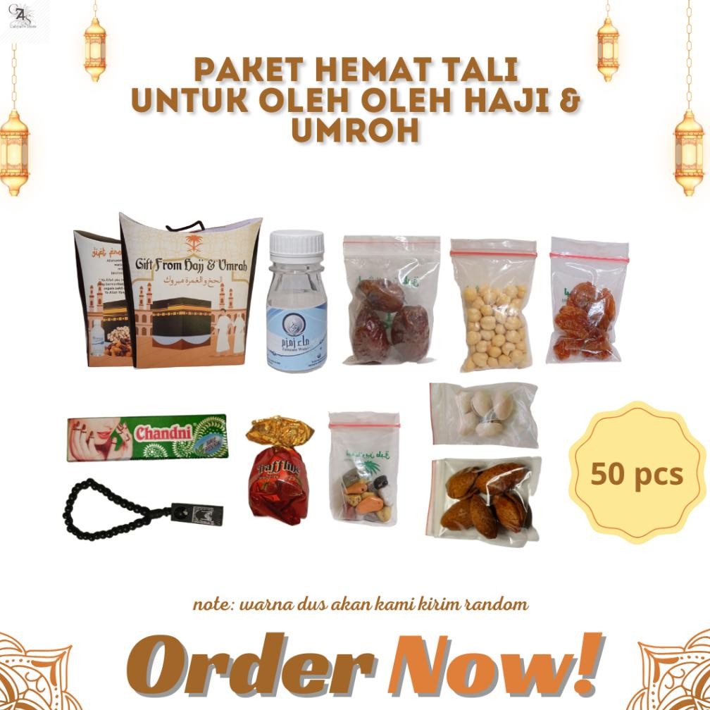 

50 Pcs Paketan Hemat Tali Untuk Oleh Oleh Haji Dan (Umroh Isi Air Zamzam 50 Ml)