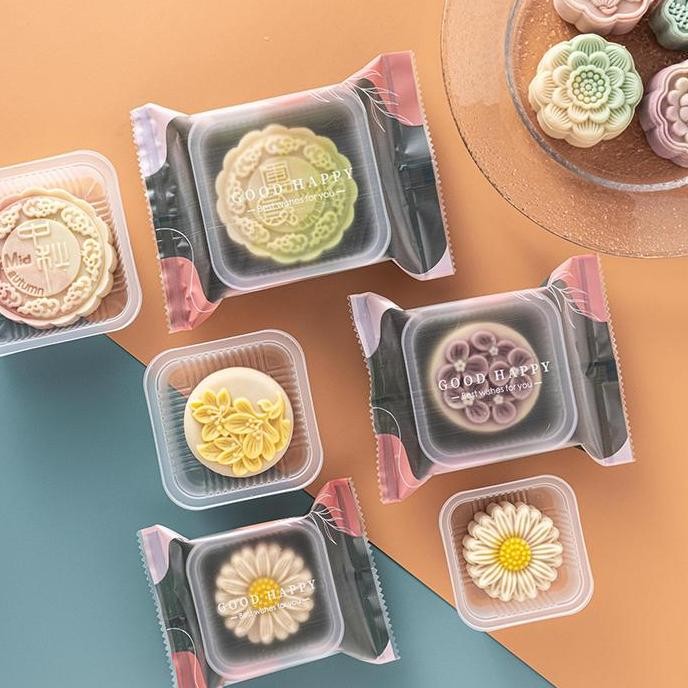 

100pc bungkus kemasan kue bulan -matte Leaf / plastik mooncake meidi