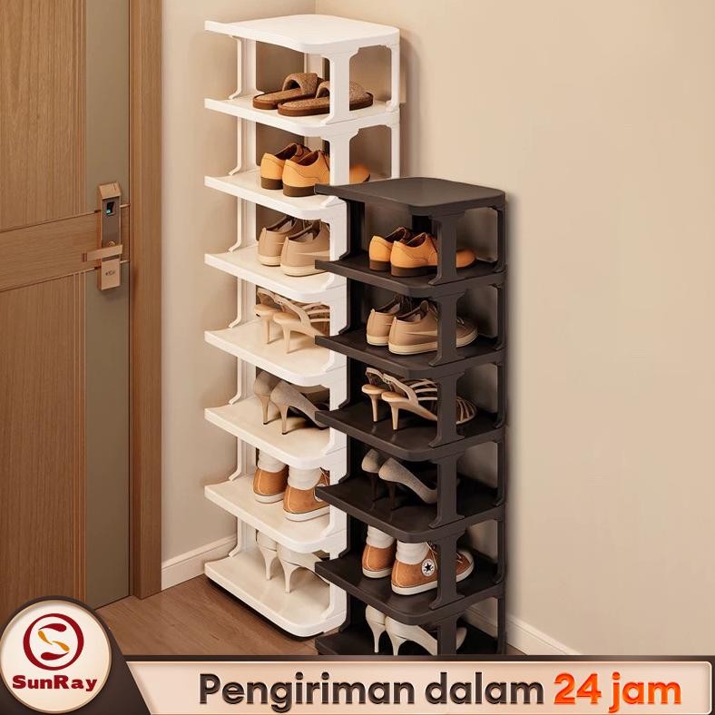 NEW Rak Sepatu Plastik Susun Plastik Tempat Sepatu Rak Serbaguna Rak Sepatu Tertutup Rak Sepatu Mini