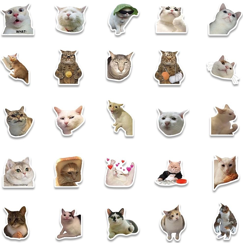 

Stiker Set Stiker Paket 50PCS Cat Emoticons ins Stiker lucu kucing Anti Air Stikers Berperekat Waterproof sticker decal buat Motor Helm Buku Journal Koper Casing HP Laptop Botol Minum CM-73