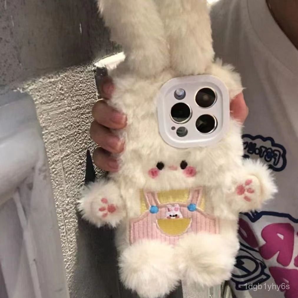 Overalls Rabbit Suitable for Samsung A71Phone case S21FE Plush S9/S10/S207uItra Autumn and Winter12 