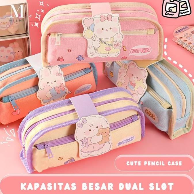 

TERSEDIA MISMI GABRIEL PENCIL CASE PC5G TEMPAT PENSIL DUAL SLOT KAPASITAS BESAR CUTE STYLISH