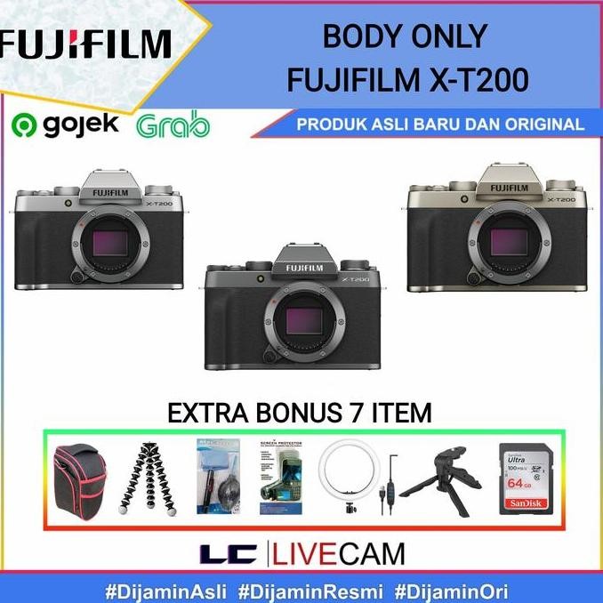 Promo BODY ONLY FUJIFILM X-T200 / FUJIFILM X-T200 BODY/KAMERA FUJIFILM XT200 - BODY ONLY COD