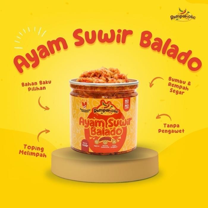 

Rps Rempaholic - Sambal Ayam Suwir Balado 170 Gr - Makanan Instan Siap Saji