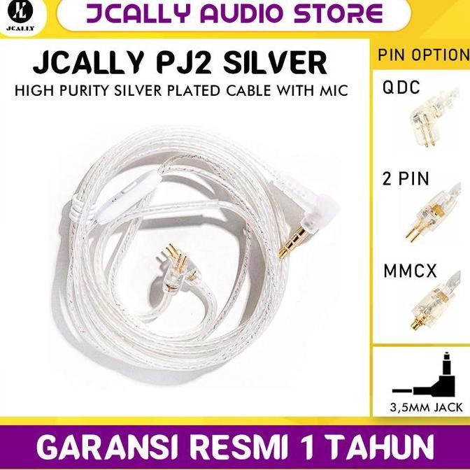 Tersedia JCALLY PJ2 Kabel Upgrade Earphone Silver-Plated Kabel IEM Headset