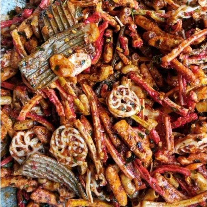 

FF SEBLAK CAMPUR/MIX ANEKA KERUPUK SEBLAK JENGKOL/BETON/PEDO/BASRENG neto 500gram Pedas Snack Cemilan Food Kering