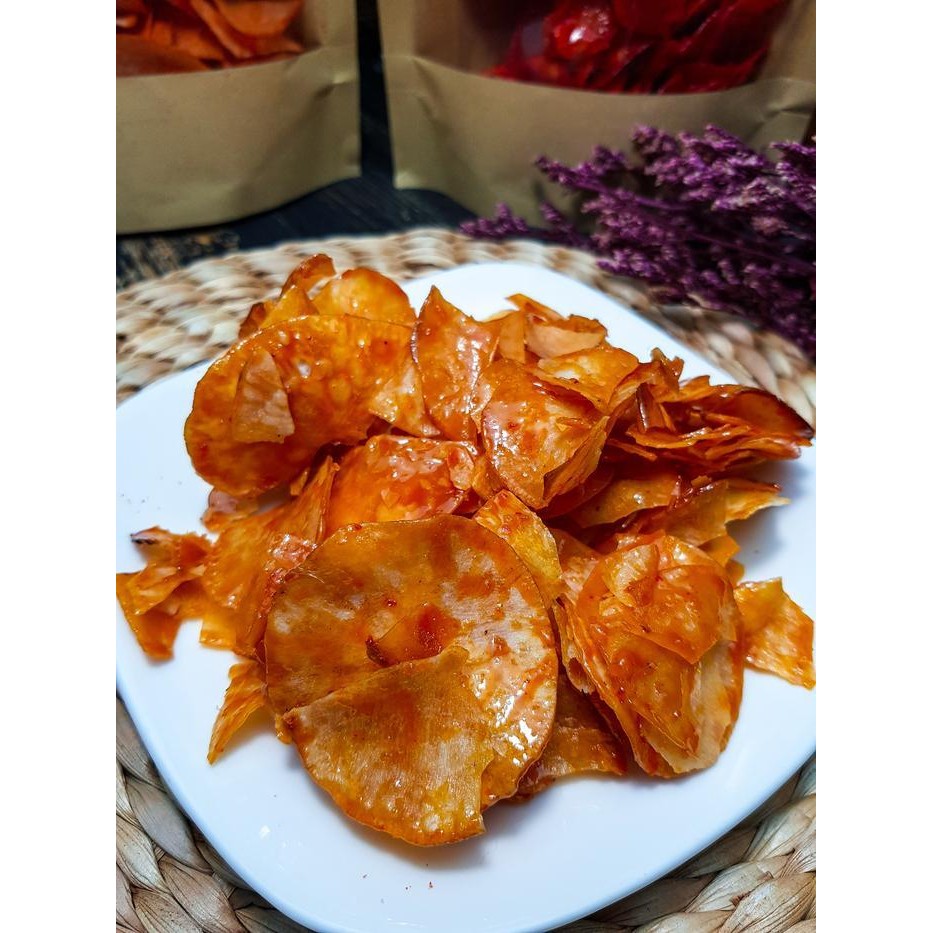 

FF Keripik singkong balado sambal rujak bumbu basah/cemilan pedas 250 gr