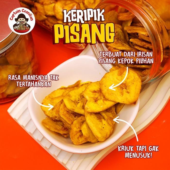 

FF 500gram -Keripik Pisang rasa Manis Captain Cemilan manis Food Snack Camilan