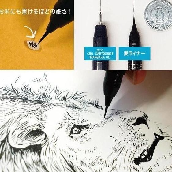 

TERLARIS! Terbaru Kuretake Zig Ai Liner Brush Pen - Ultra Extra Fine Black (ED-100-010) High Quality