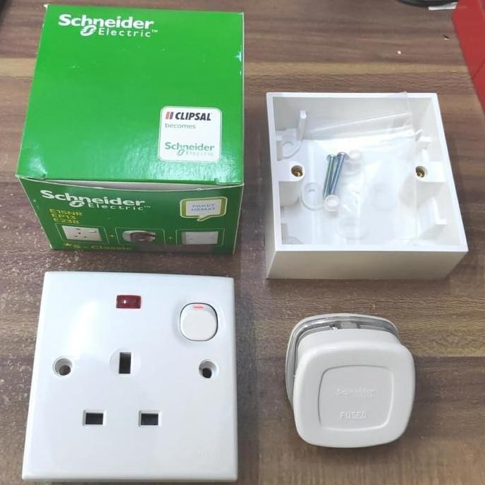 Promo Stop Kontak Ac Schneider Clipsal 1 Set Komplit + Steker Outbow Dus