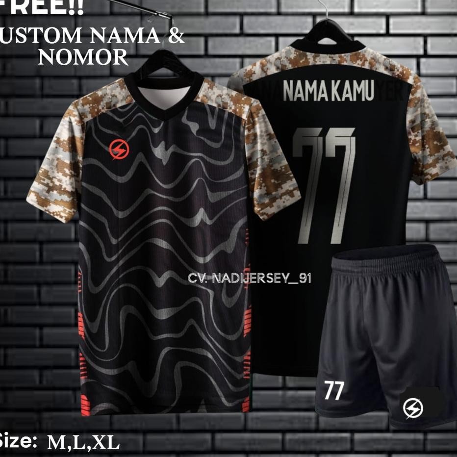 Baju Jersey Bola Futsal Cowok Cewek Pria Wanita Dewasa Custom Sablon Nama Nomor Punggung Sendiri