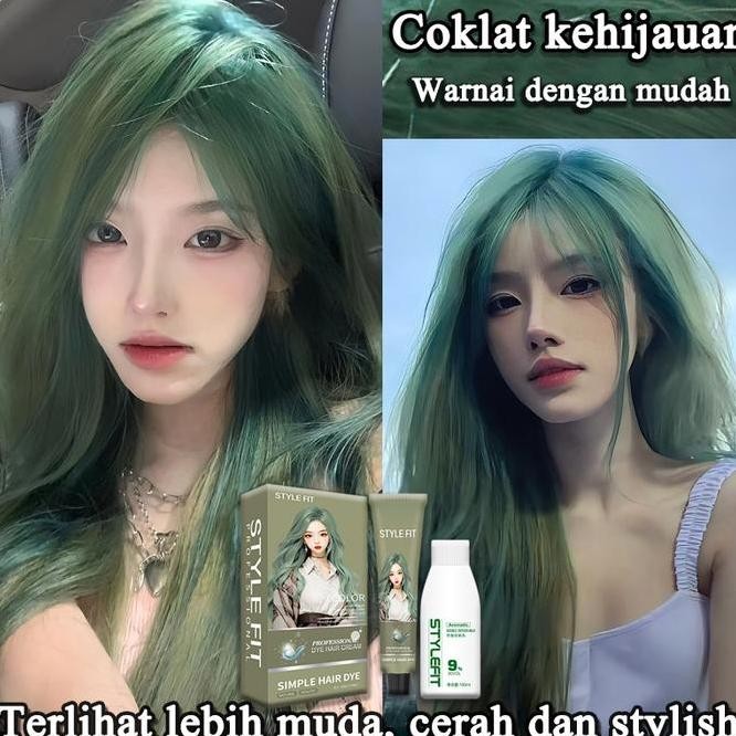Diskon Rilis BaruStyle Fit Cat Rambut Smokey Green*200Ml Sari Tumbuhan Murni, Tidak Memerlukan Pemut