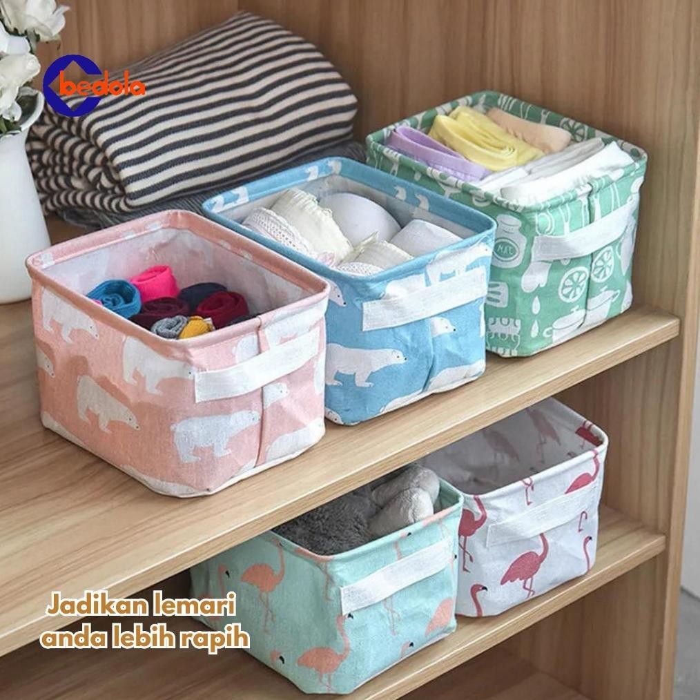 GS Kotak organizer storage penyimpanan keranjang lipat multifunsi tas kosmetik dekstop Viral Kekinia