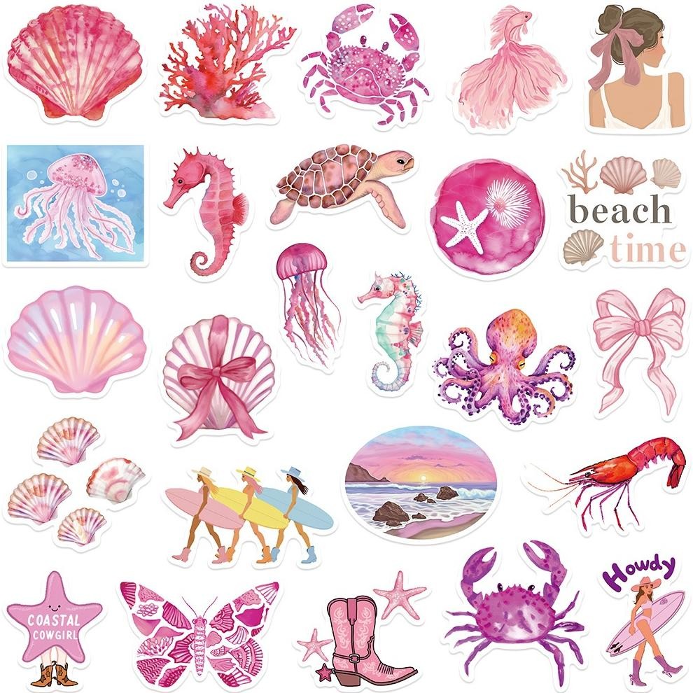 

NG [50PCS]Stiker Lucu Gadis pantai merah muda Stiker Kartun Stiker Pack Permainan Decal Vinyl Stiker Waterproof-Sticker Aesthetic Stiker Buku Journal Koper Casing HP Gitar Laptop Helm Motor Viral Kekinian Terbaru 2025 LA-13