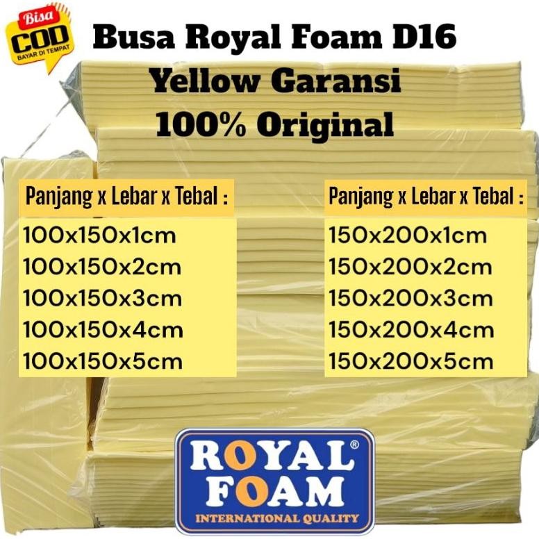 BUSA LEMBARAN ukuran 150x200 / 100x150  Busa Yellow Density 16 Original Tebal 1cm - 8cm Busa Surpet 