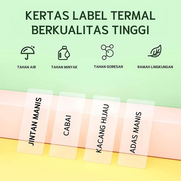 

RS NIIMBOT D11/D110/D101 Kertas Stiker Transparan Lebar 12-15mm Tahan Air dan Tahan Minyak untuk Klasifikasi Penyimpanan Rumah Tangga Label