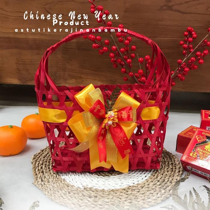 

IX [IMLEK EDITION] Tas Belanja Bambu Keranjang Kue Kering Keranjang Buah