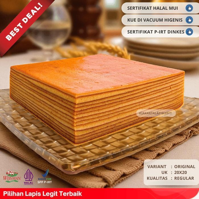 

IX (KUALITAS REGULER) KUE LAPIS LEGIT 20x20 ORIGINAL WISMAN 100% HALAL Cake