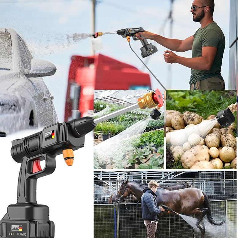 ZHIPU    Jet Cleaner Tekanan Tinggi   Alat Cuci Motor Mobil Mesin Mini Portable semprotan cuci motor