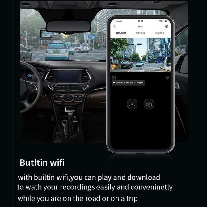 Kamera Mobil Dashcam DVR Wifi Dashboard Camera Depan Belakang CCTV