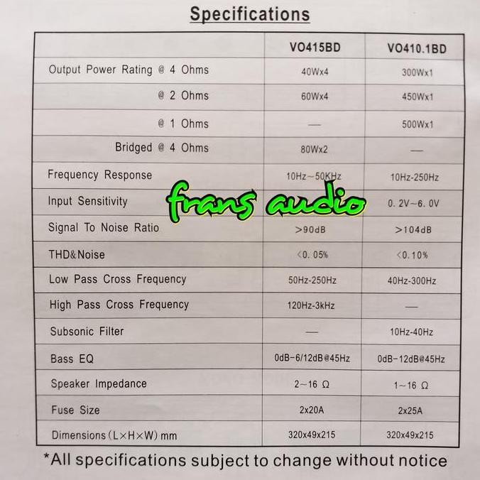 Power monoblock Venom Baby Diablo VO410.1 DB Baby Diablo VO 410.1 DB