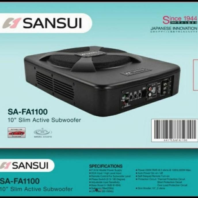 Basetube Kolong Sub Woofer Kolong 10 Inch Aktif Sansui + Kabel Skring