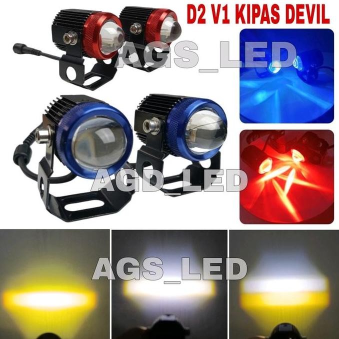 LAMPU SOROT D2 V1 KIPAS PLUS DEVIL EYES PREMIUM / LAMPU TEMBAK MOTOR D2 V1 KIPAS DEVIL / LAMPU SOROT