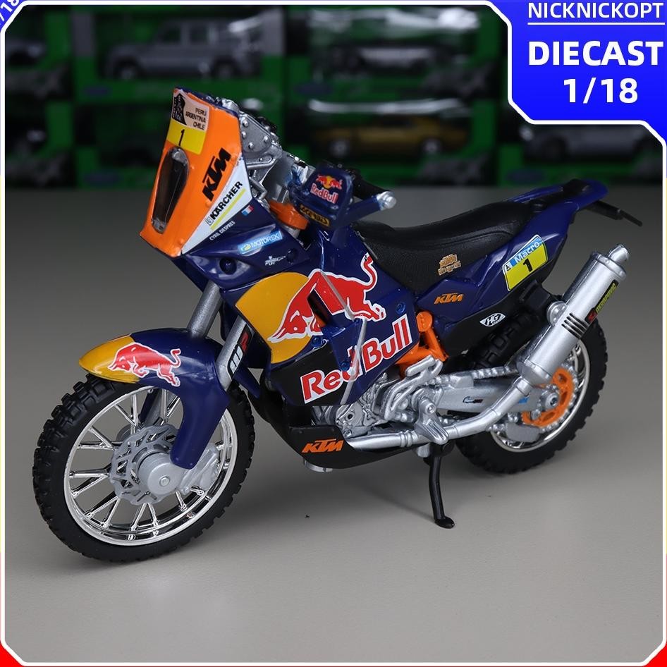 Burago 118 Ktm 450 Rally Dakar Rally Skala Diecast Mainan Koleksi Miniatur Motor
