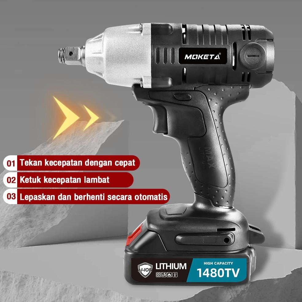Impact Wrench Cordless Kunci Impact Baterai 3200 N.m Mesin Bor Impact Baterai Bor Baterai Drill Impa