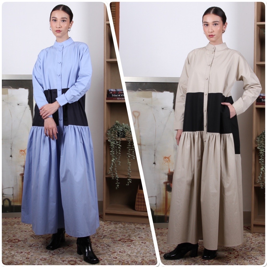 Itang Yunas RTW - Cerona Color-Block Outer Dress