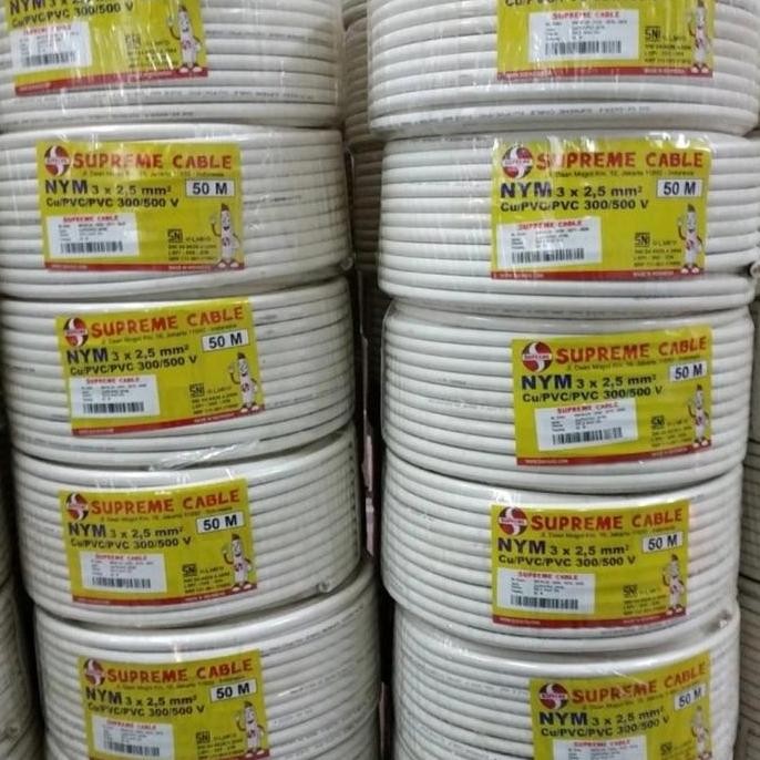 TERMURAH - Kabel NYM 3x2.5 mm Supreme / Kabel Supreme NYM 3x2,5mm Putih