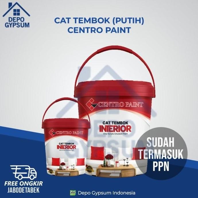 (Khusus Luar Jabodetabek) Centro Paint 5Kg Warna Putih | Cat Putih 5Kg Centro Paint | Centro Paint 5