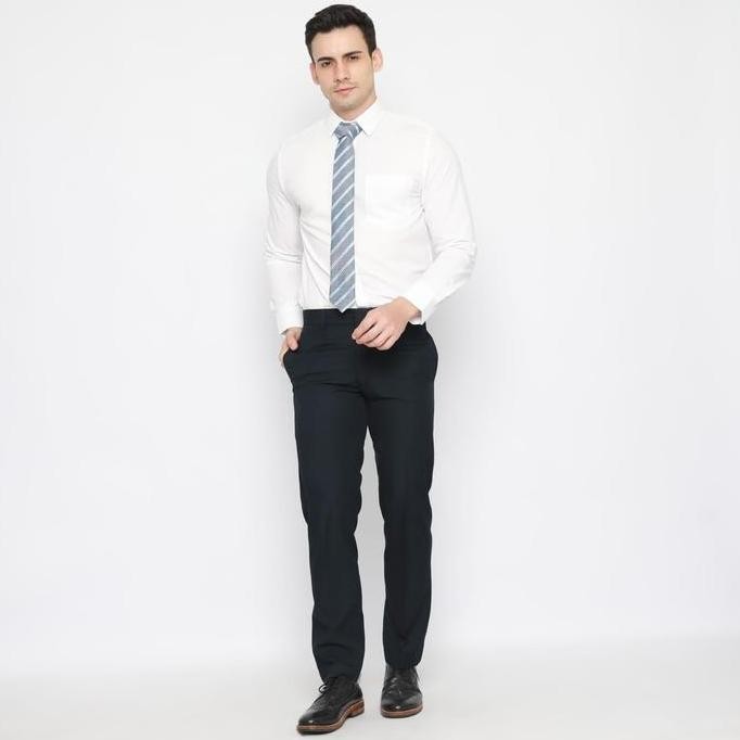 Code Male Celana Bahan Premium Formal WoolTouch Navy Blue GreatSlimfit