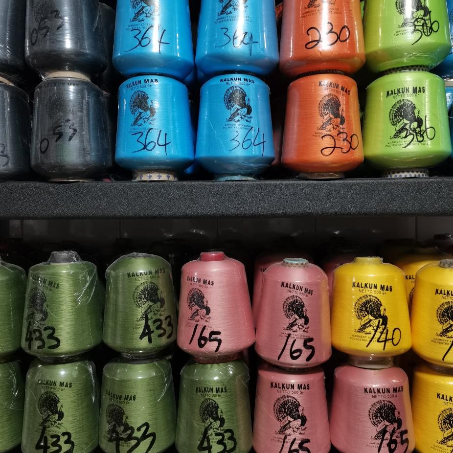 Benang Polyester Kalkun Mas Benang Obras Netto Gram 12 Kg