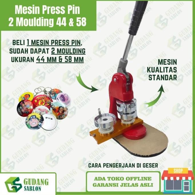 

MESIN CETAK PRESS PIN GANTUNGAN KUNCI (DAPAT 2 MOULDING 44 MM & 58 MM) ORIGINAL DAN TERPERCAYA